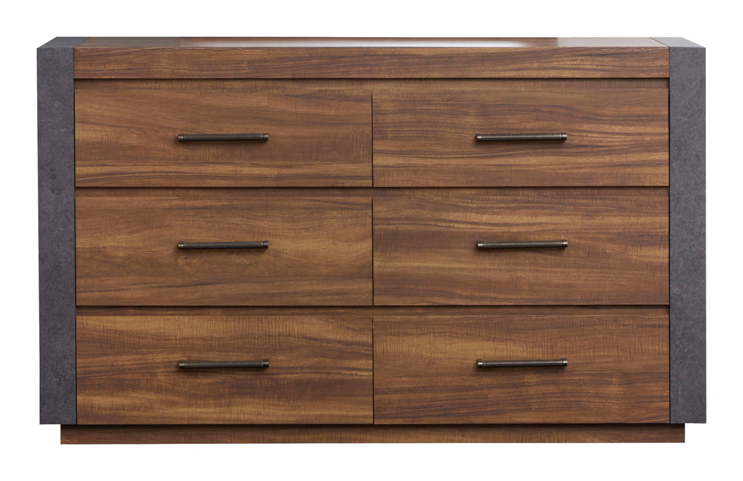 Jensen Tavern Brown Double Drawer Dresser With Paper Mirror - B6306-2248