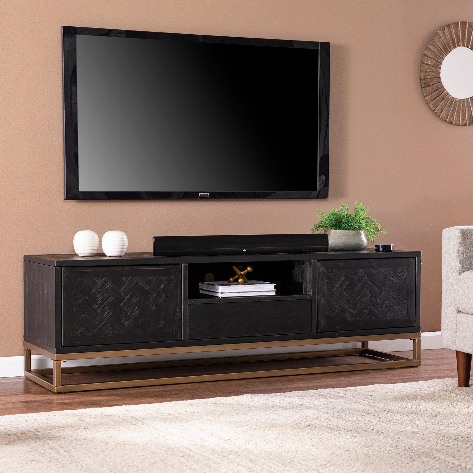 SEI Furniture Dessingham Reclaimed Wood TV/Media Stand MEDIA + TV STANDS