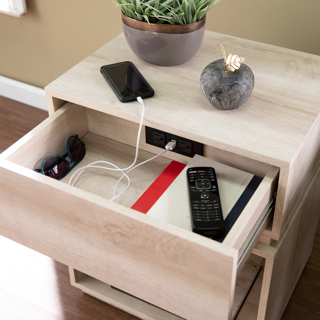 American Home Furniture | SEI Furniture - Mortayne Side Table w/ Charging Station