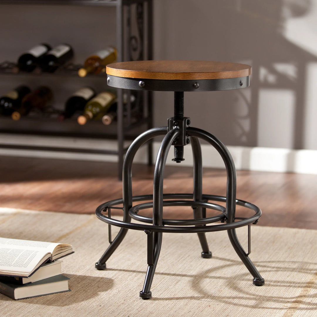 Industrial Adjustable Stool - AmericanHomeFurniture