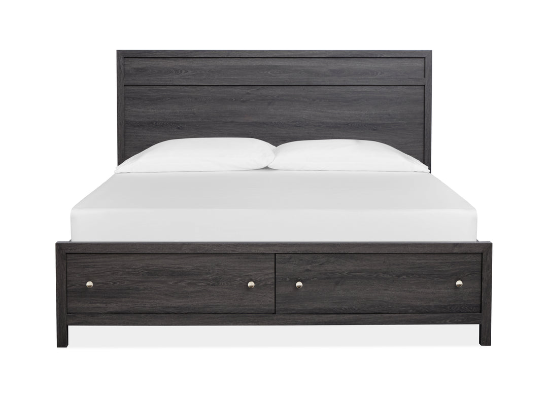 Merrifield Raisin Black King Panel Storage Bed - B6308-64A