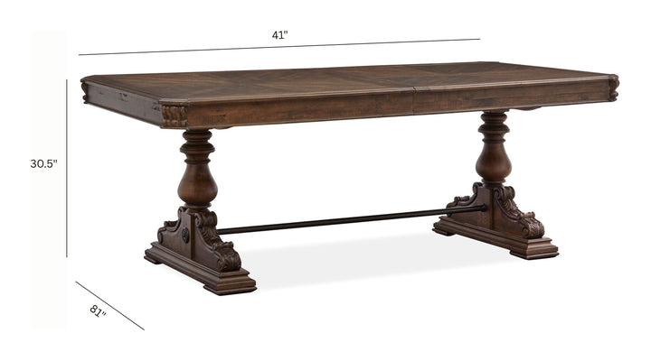 Durango Willadeene Brown Extendable Trestle Dining Table - D5133-21