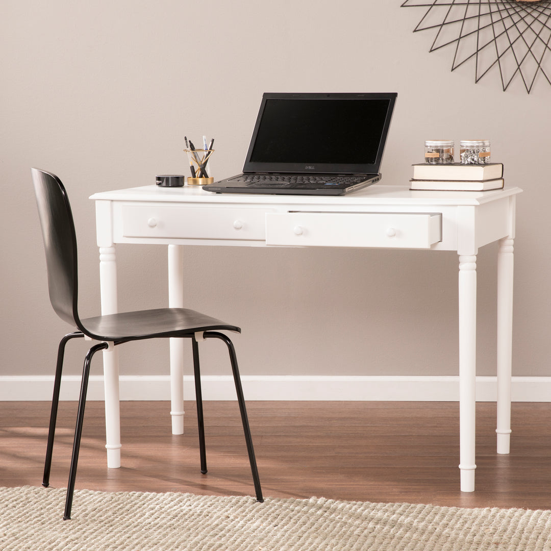 American Home Furniture | SEI Furniture - Writing 2-Drawer Desk – Crisp White