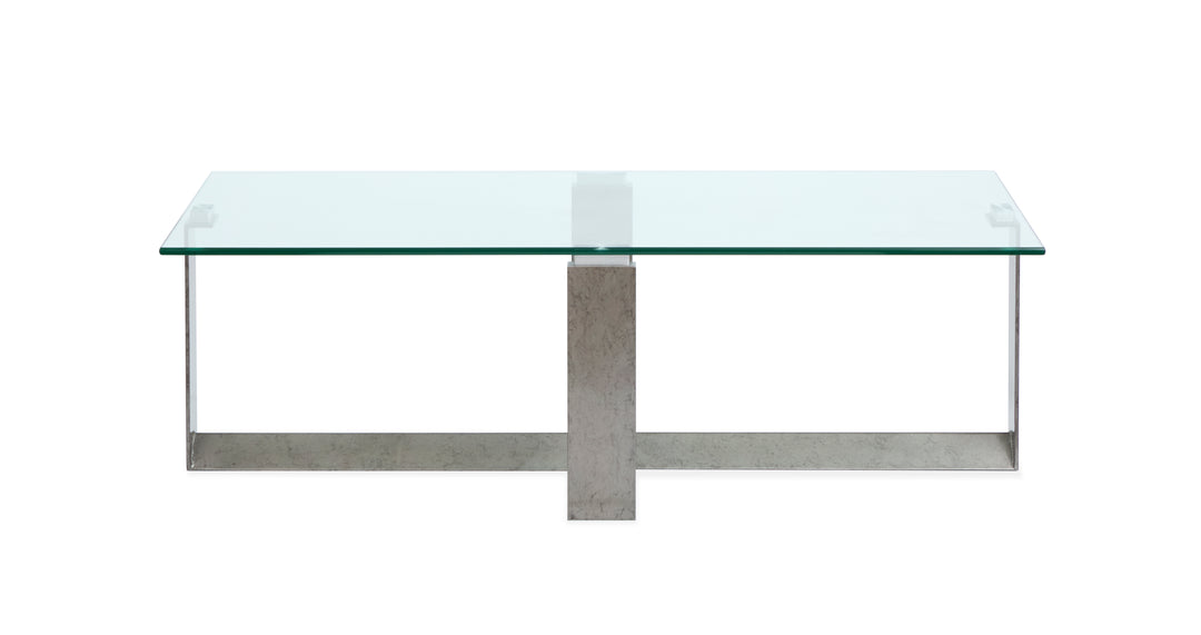 Holden Aged Pewter And Chrome Pucks Rectangular Cocktail Table - T6456-43