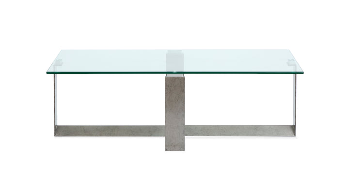 Holden Aged Pewter And Chrome Pucks Rectangular Cocktail Table - T6456-43