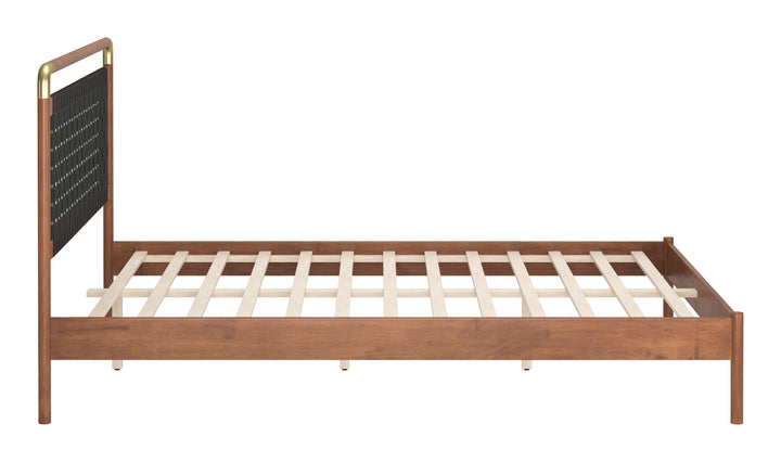 Netz Queen Bed Black & Walnut