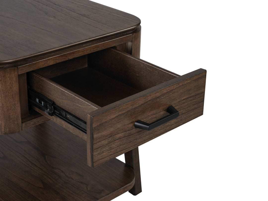 Hallie Milk Chocolate And Dark Chocolate Rectangular End Table - T6355-03