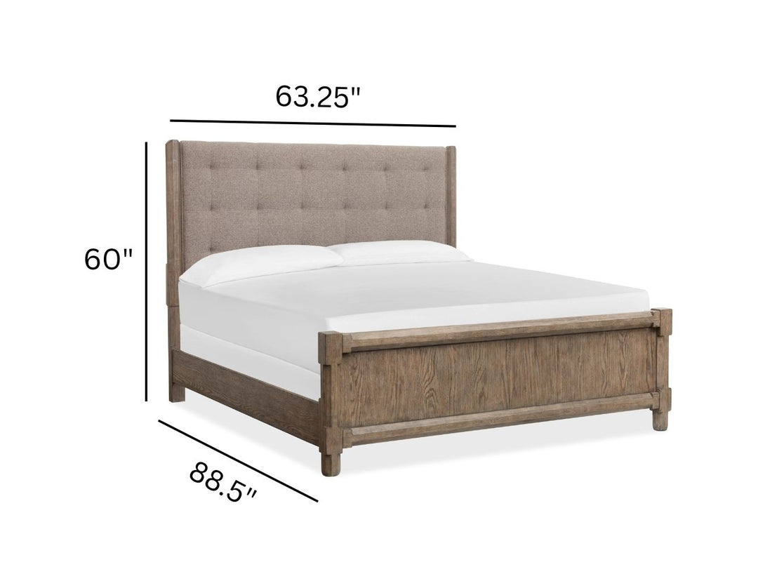 Claremont Smokey Taupe Queen Upholstered Panel Bed - B5942-55
