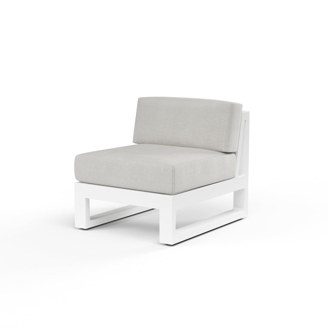 American Home Furniture | Sunset West - Newport Armless Club Chair in Cast Silver, No Welt