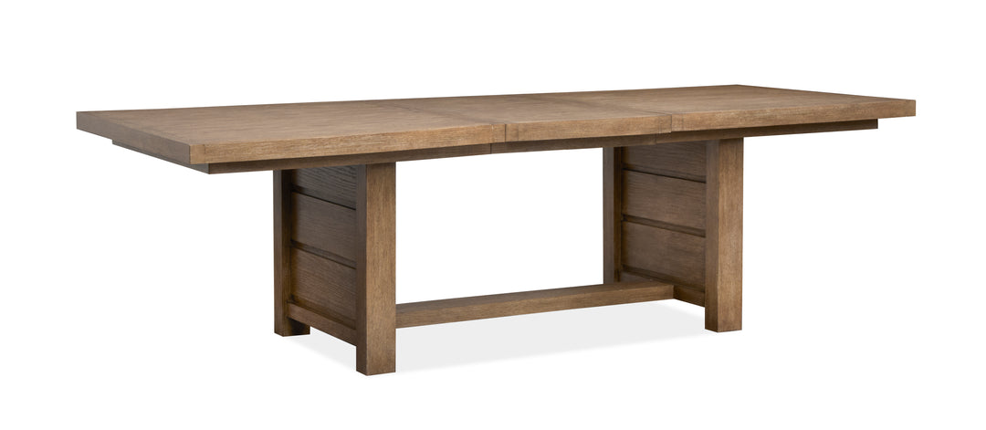 Plum Creek Sierra Brown Extendable Trestle Dining Table - D5768-21
