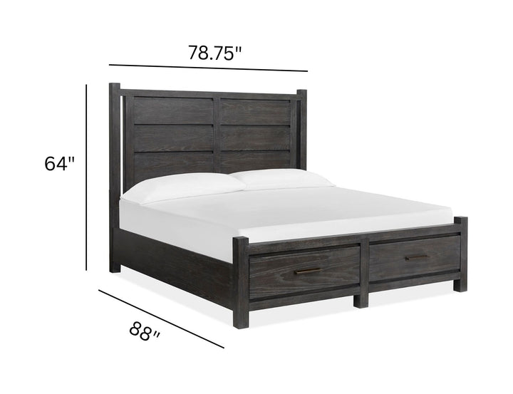 Plum Creek Ravenwood Black King Panel Storage Bed - B5990-64A