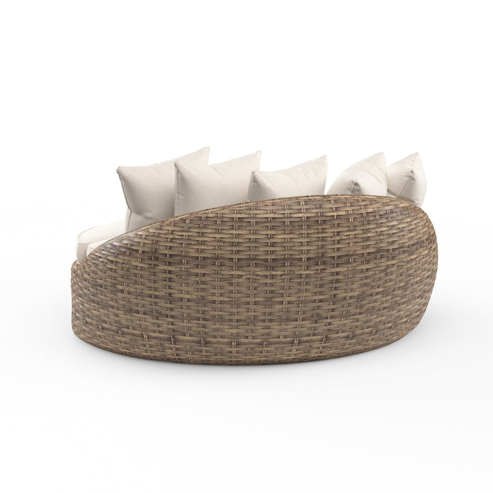 American Home Furniture | Sunset West - Havana Round Daybed in Canvas Flax w/ Self Welt