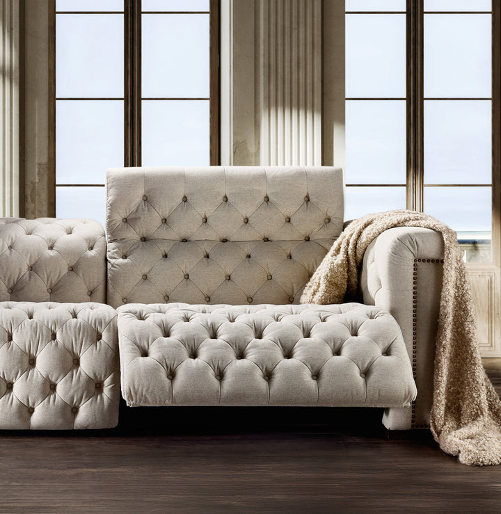 43.00"D x 89.50"W x 28.75"H/Beige