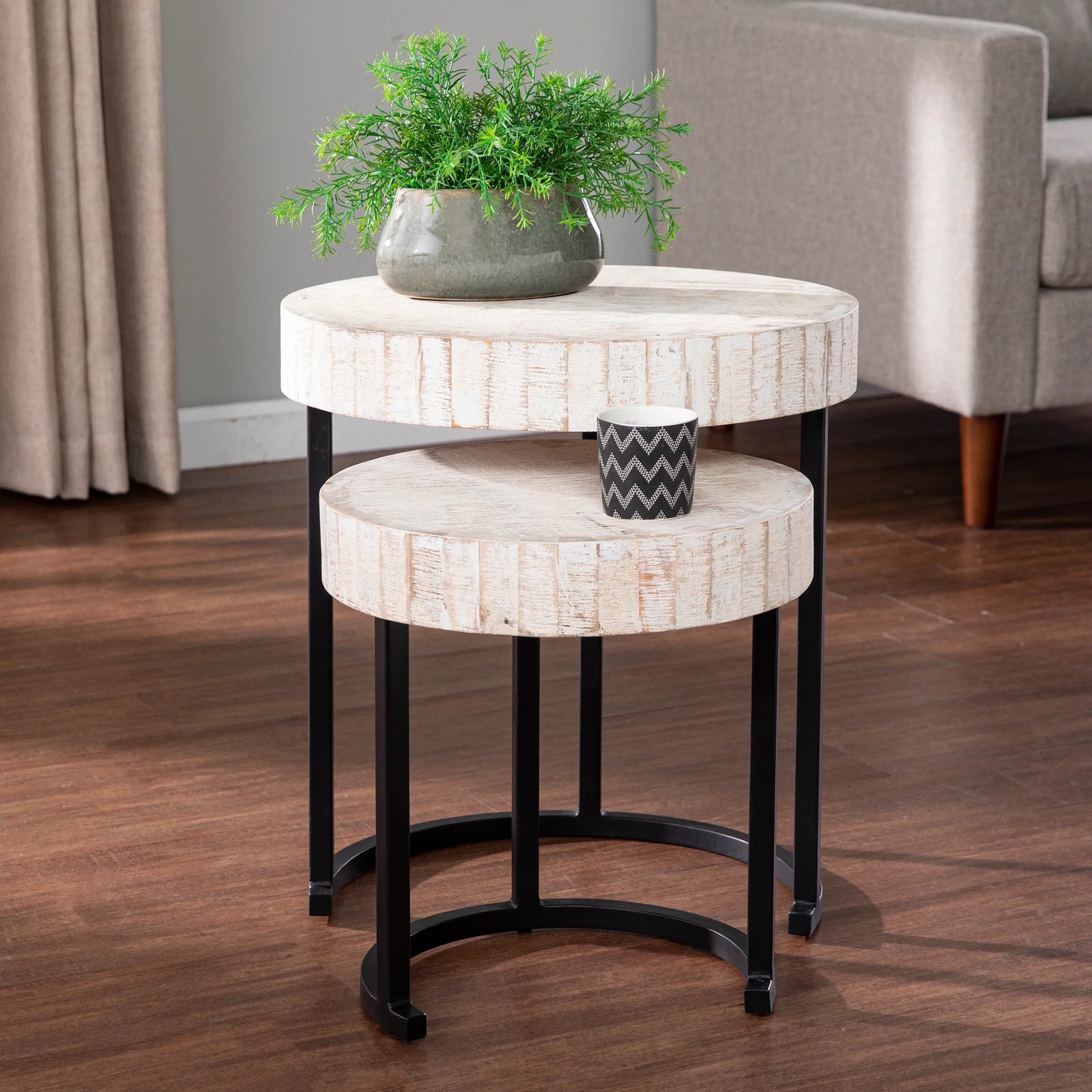 SEI Furniture Kennerly Nesting Side Tables – 2pc Set ACCENT TABLES