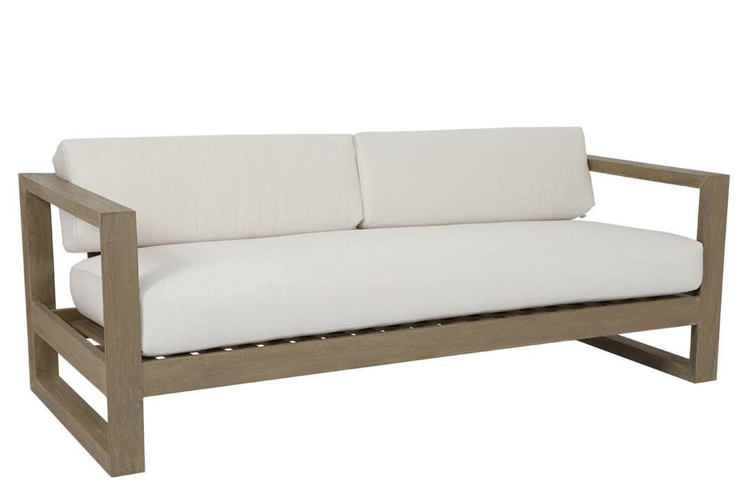 American Home Furniture | Sunset West - Coastal Teak Sofa in Canvas Canvas, No Welt