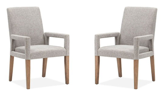 Lindon Belgian Wheat Grey Upholstered Arm Chair - Set of 2 - D5570-73G
