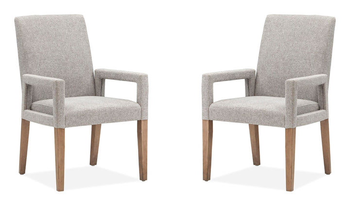Lindon Belgian Wheat Grey Upholstered Arm Chair - Set of 2 - D5570-73G