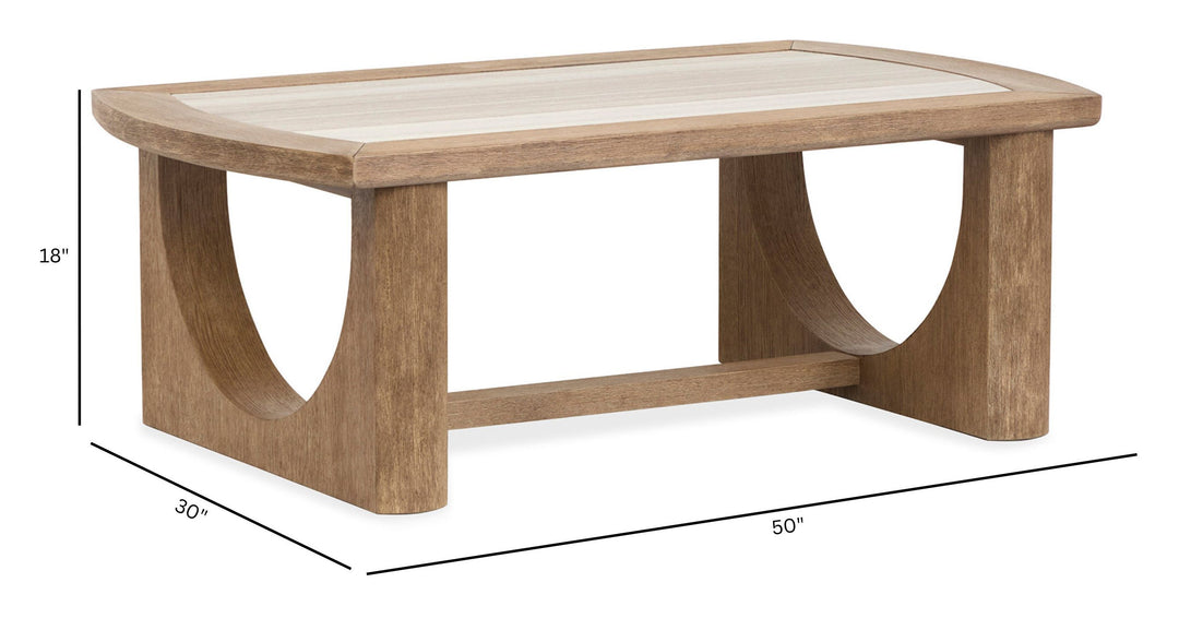 Bradford Riverbed Beige Rectangular Cocktail Table - T5950-43