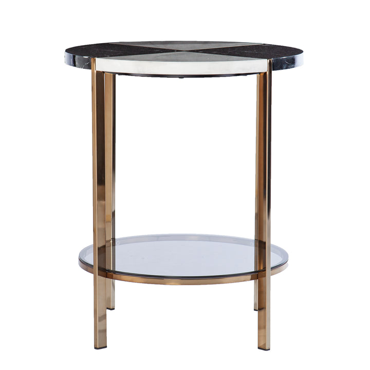 American Home Furniture | SEI Furniture - Cortinada Round Faux Marble End Table