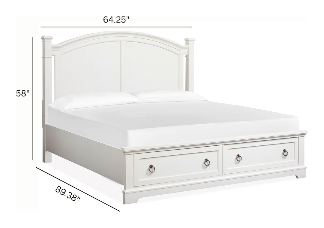 Kingston Whisper White And Cerused Nutmeg Queen Panel Storage Bed - B6407-54A