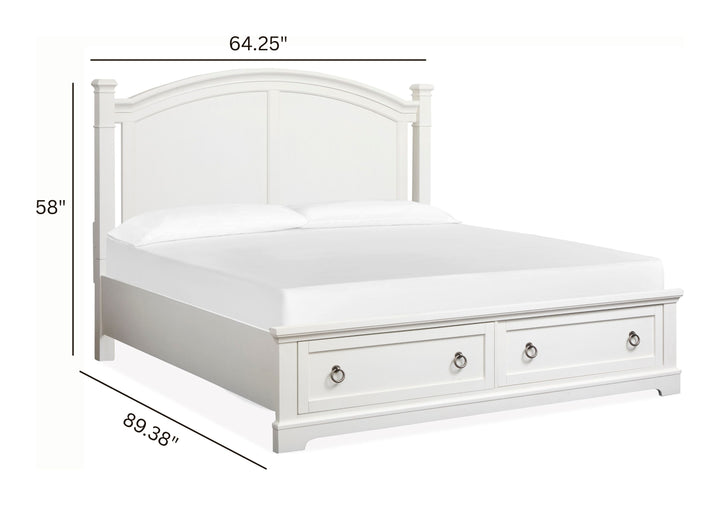 Kingston Whisper White And Cerused Nutmeg Queen Panel Storage Bed - B6407-54A