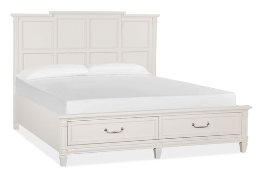 Willowbrook Egg Shell White King Panel Storage Bed - B5324-64A