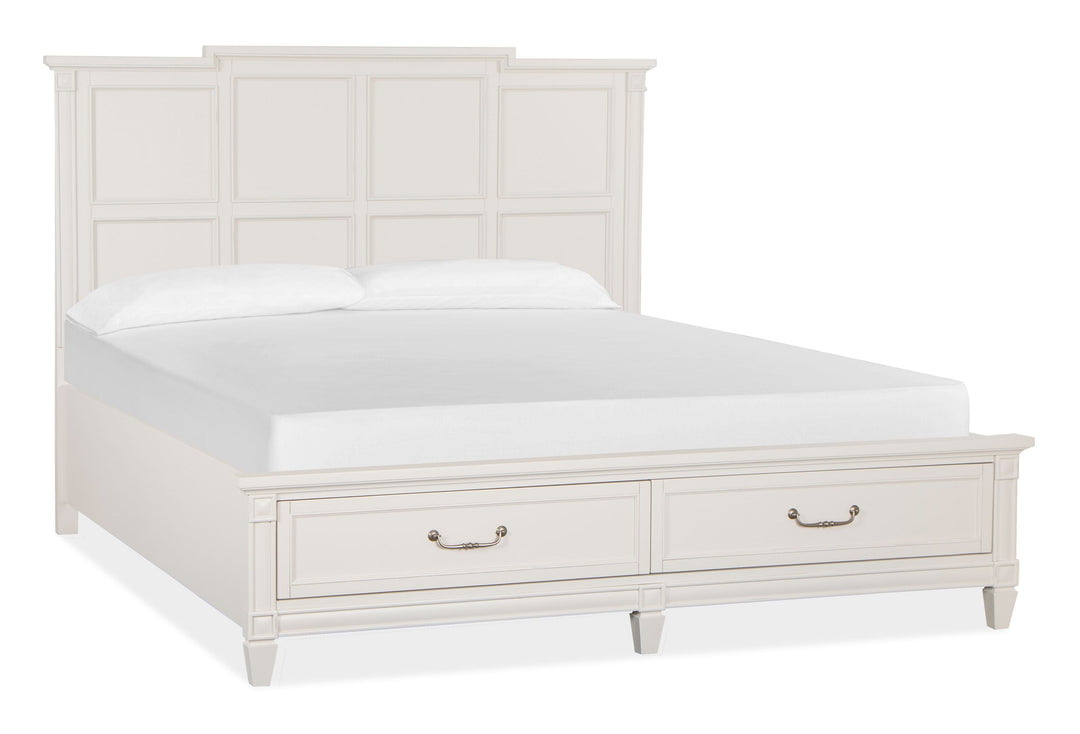 Willowbrook Egg Shell White Panel Storage Bed