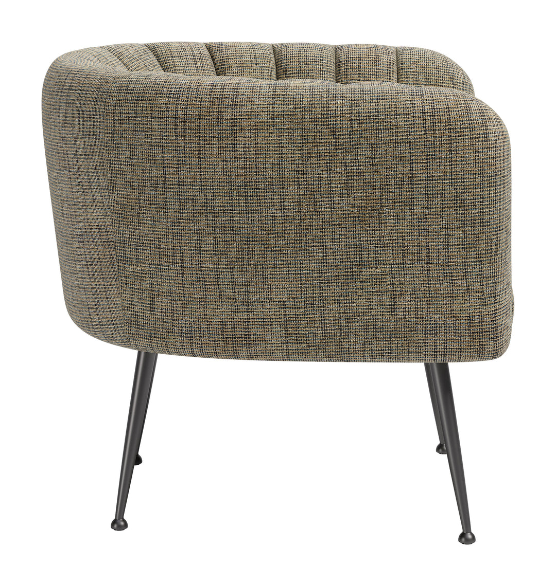 Deco Accent Chair Green Tweed