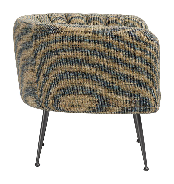 Deco Accent Chair Green Tweed