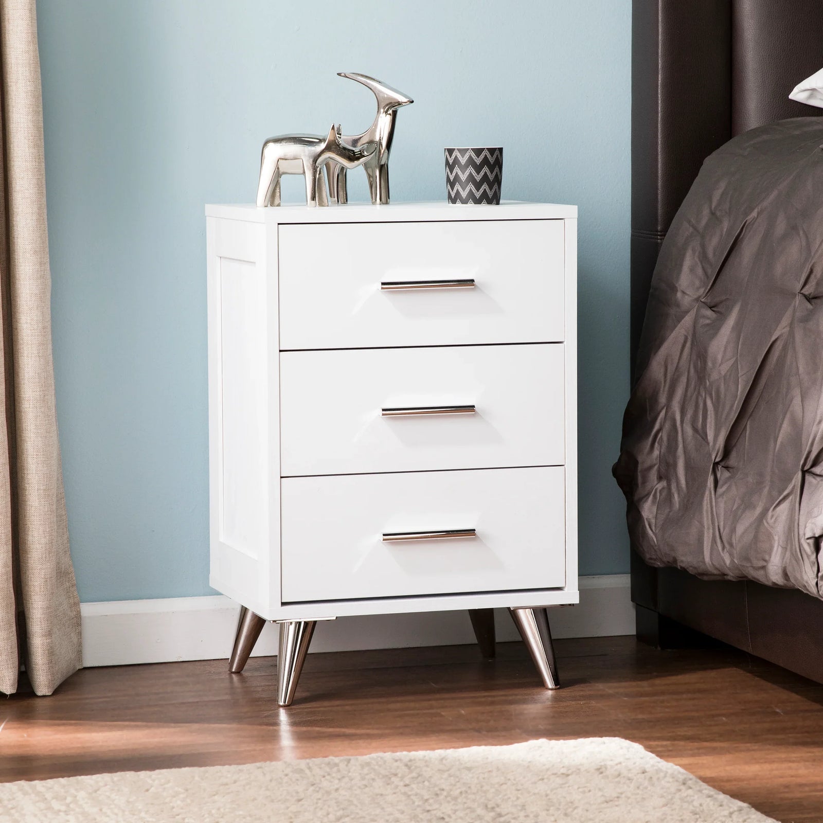 SEI Furniture Owen Midcentury Modern Storage Nightstand NIGHTSTANDS