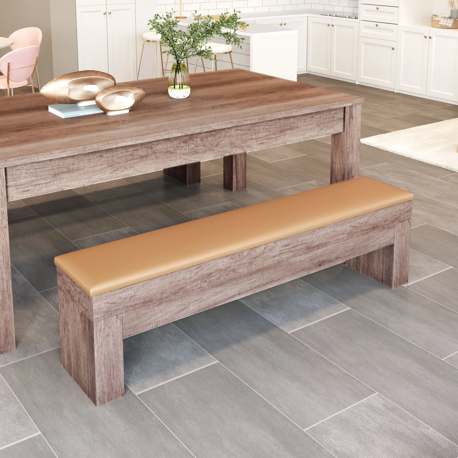 Zuo Bonker Storage Bench (Set of 2) Brown BENCHES