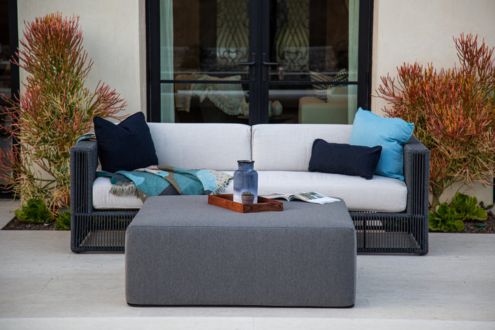 Milano Sofa in Dupione Celeste w/ Self Welt