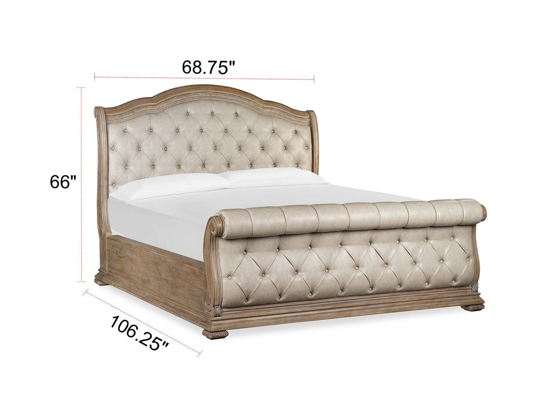 Marisol Fawn Queen Upholstered Sleigh Bed - B5132-52