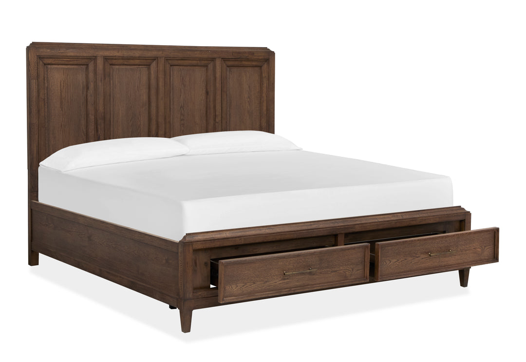 Groveland Park Antique Coffee King Panel Storage Bed - B6532-64A