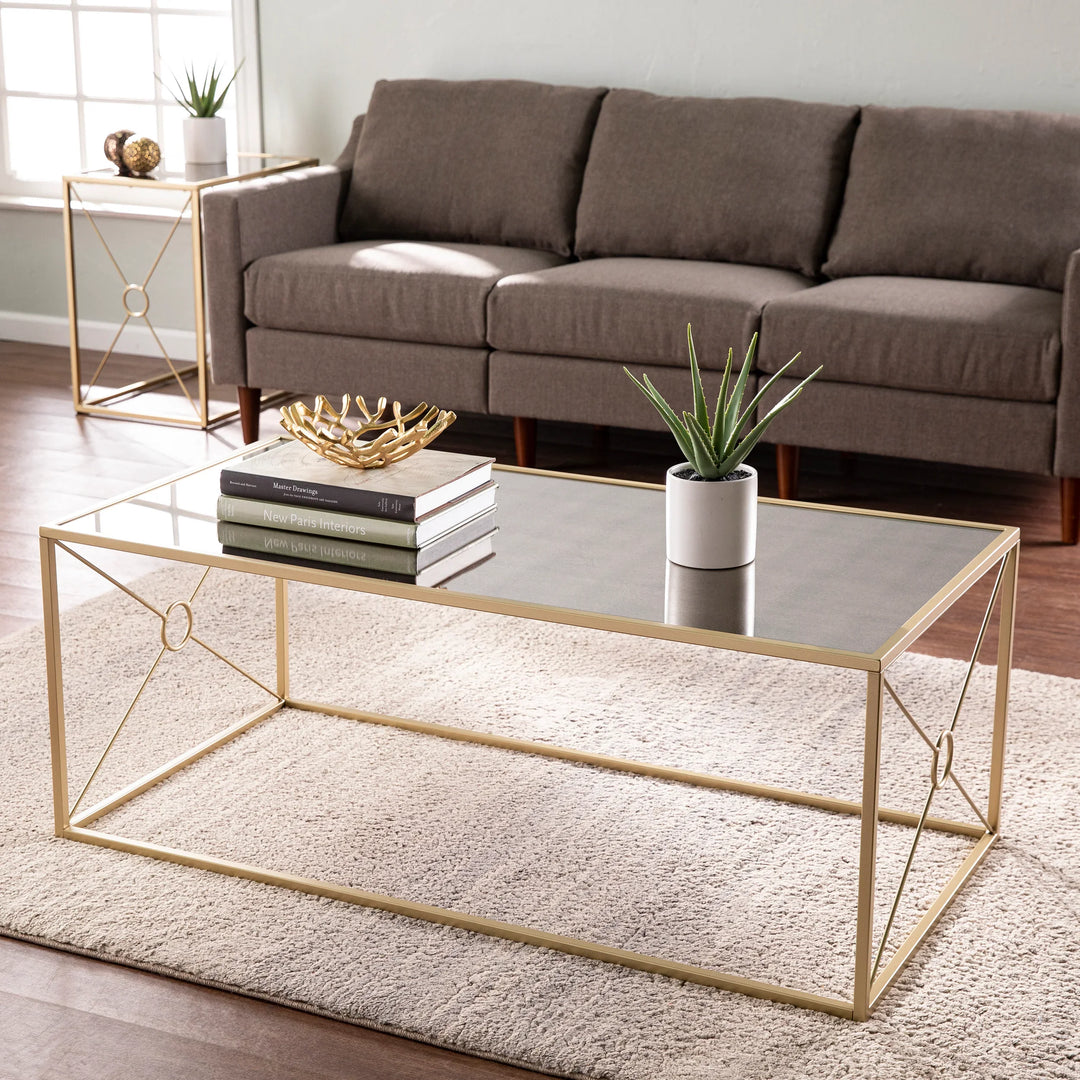 Larden Mirror-Top Cocktail Table - AmericanHomeFurniture