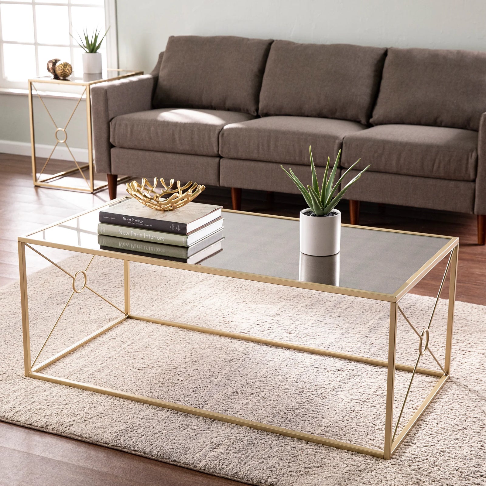SEI Furniture Larden Mirror-Top Cocktail Table COFFEE TABLES