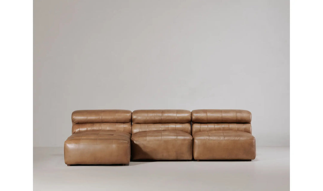 Moe's Home Collection - Ramsay Leather Chaise Tan - QN-1010-40 | American Home Furniture