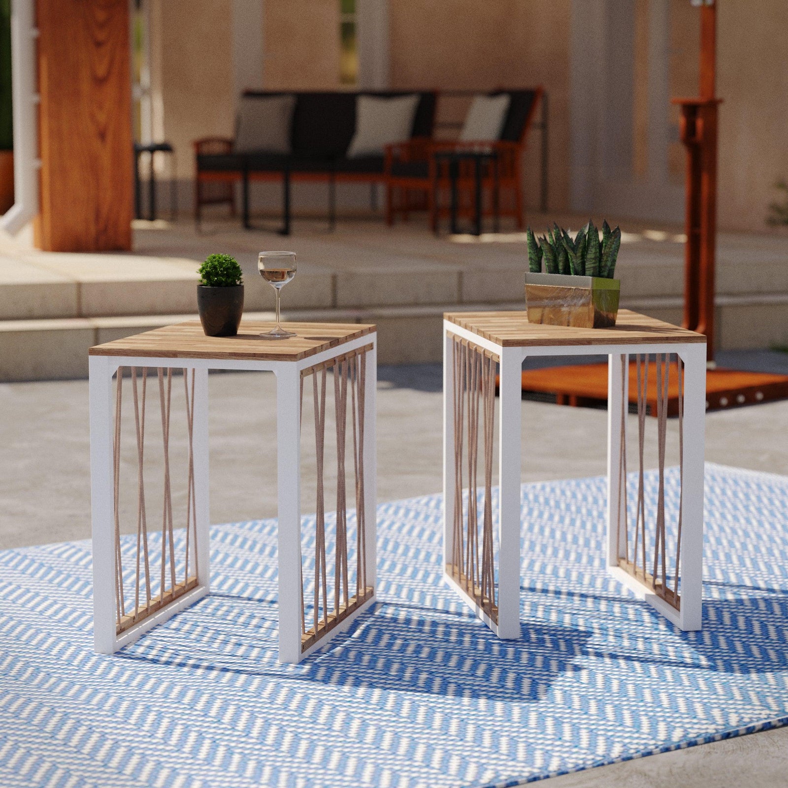 SEI Furniture Wallmond Outdoor End Table Set OUTDOOR ACCENT TABLES