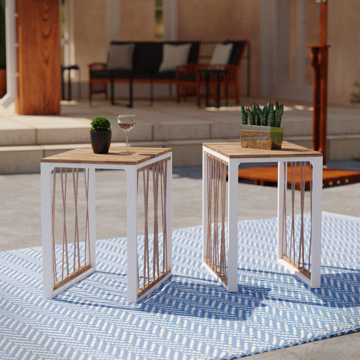 Wallmond Outdoor End Table Set - AmericanHomeFurniture