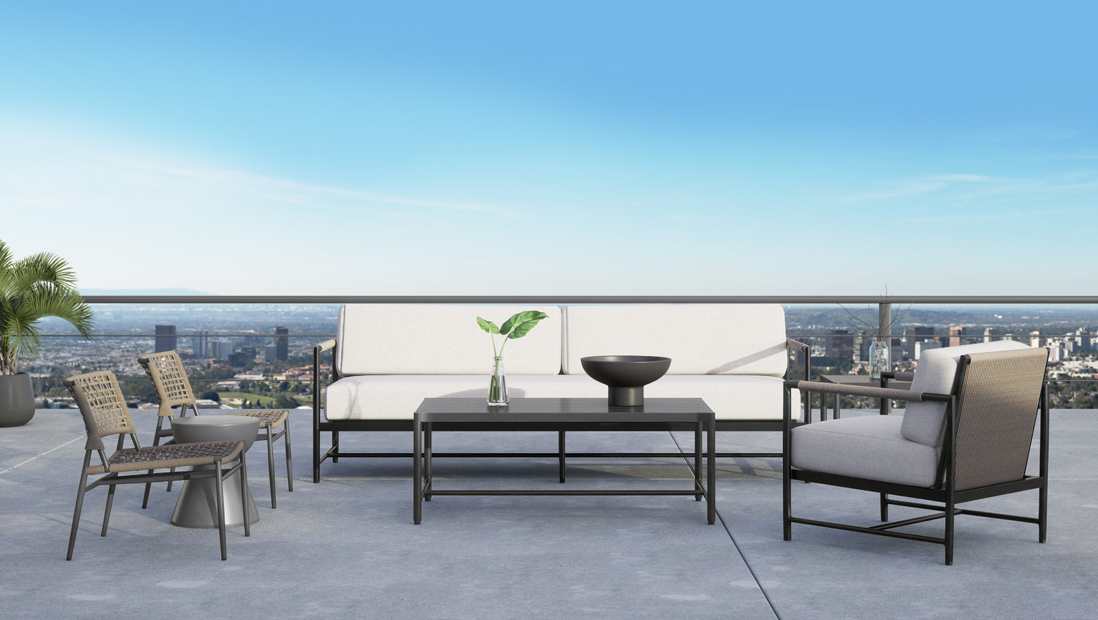 Pietra Loveseat in Dupione Celeste, No Welt