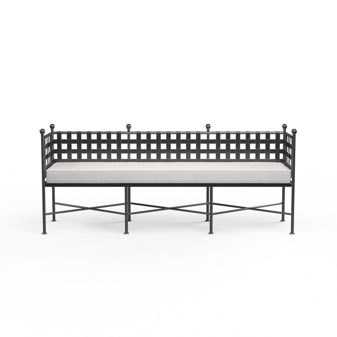 American Home Furniture | Sunset West - Provence Garden Bench in Canvas Flax w/ Self Welt