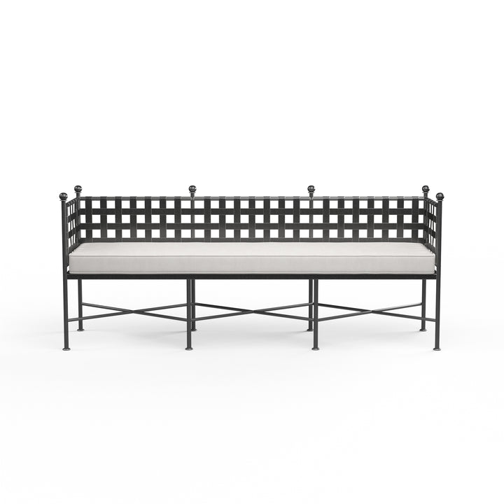 American Home Furniture | Sunset West - Provence Garden Bench in Canvas Flax w/ Self Welt