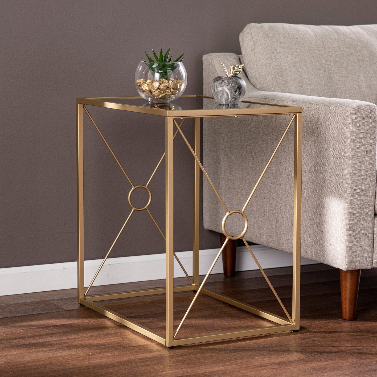 SEI Furniture Larden Mirror-Top End Table ACCENT TABLES