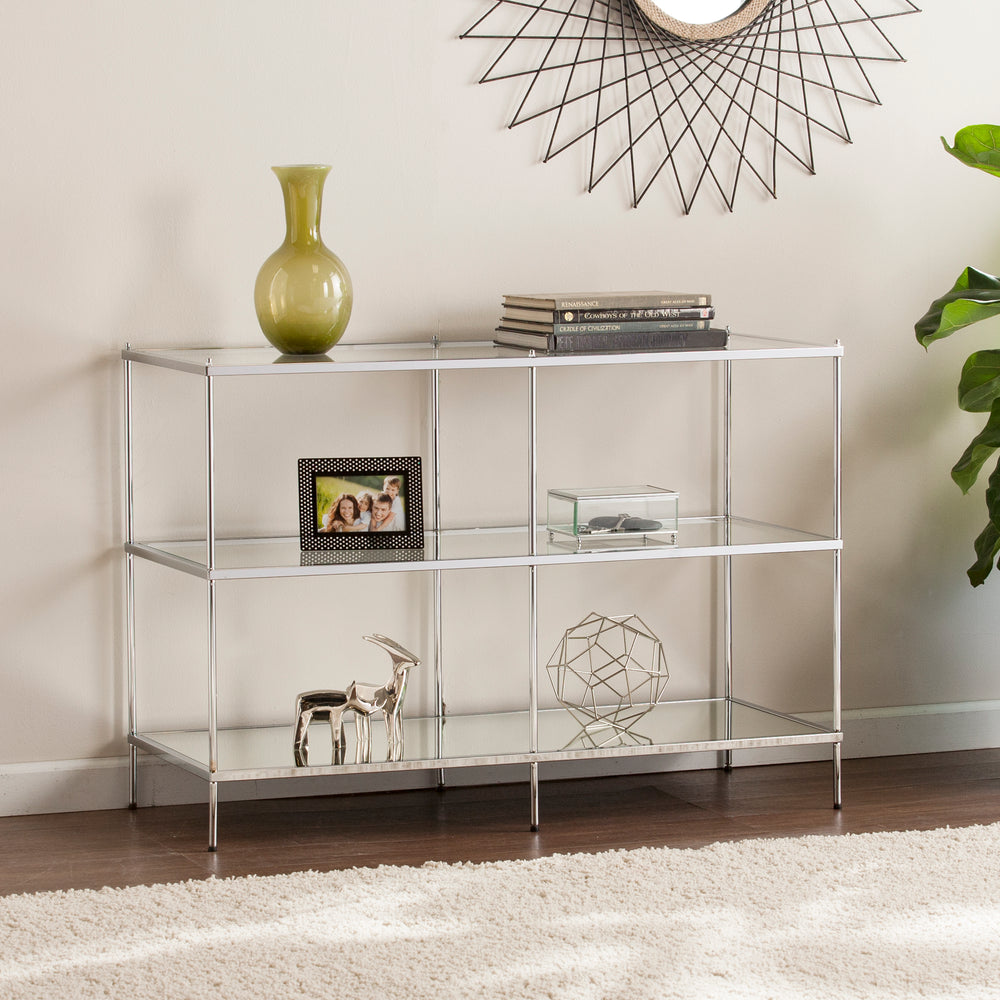 American Home Furniture | SEI Furniture - Knox Glam Mirrored  Console Table - Chrome