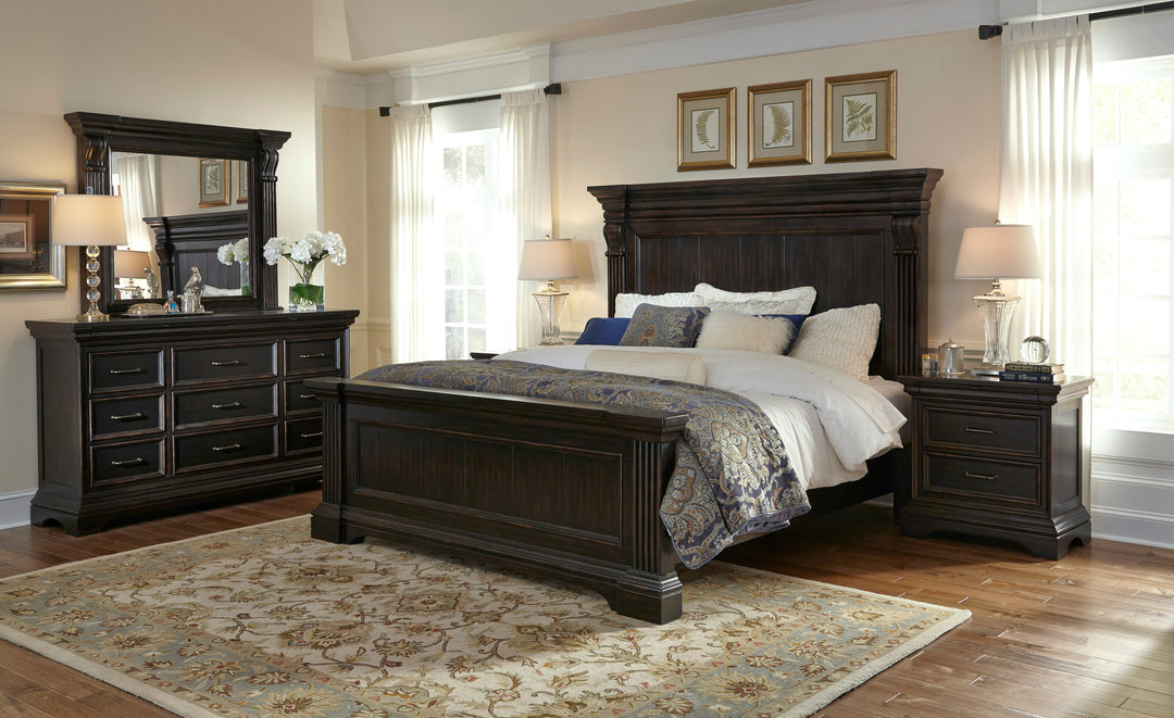 Caldwell Smoked Molasses California King Panel Bed - P012-BR-K5