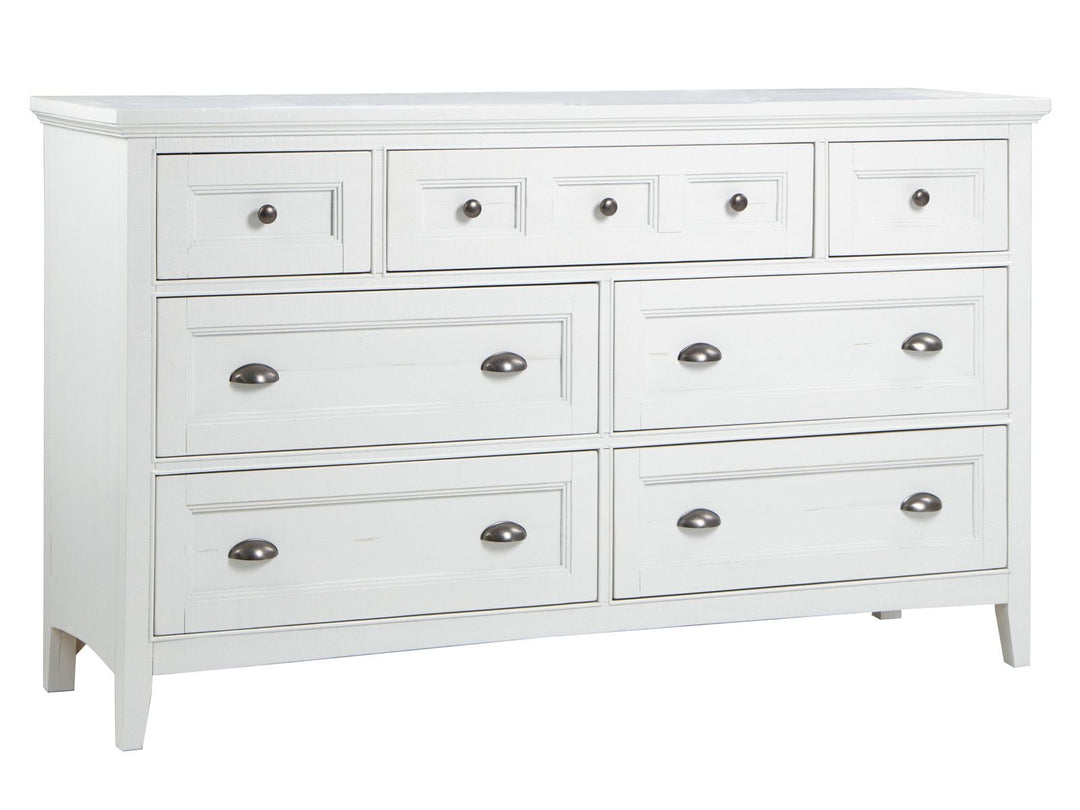 Heron Cove Chalk White And Dovetail Grey Drawer Dresser - B4400-20