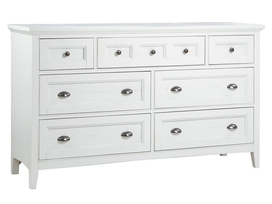 Heron Cove Chalk White And Dovetail Grey Drawer Dresser - B4400-20