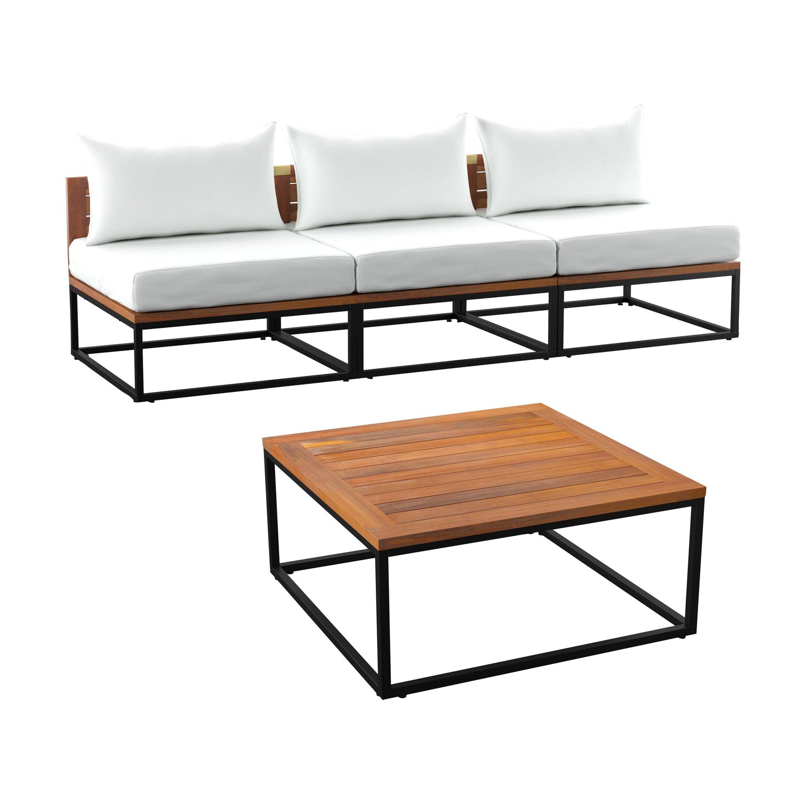 SEI Furniture Taradale Outdoor Coffee Table and Modular Sofa Set – 2pc OUTDOOR SOFAS + SECTIONALS