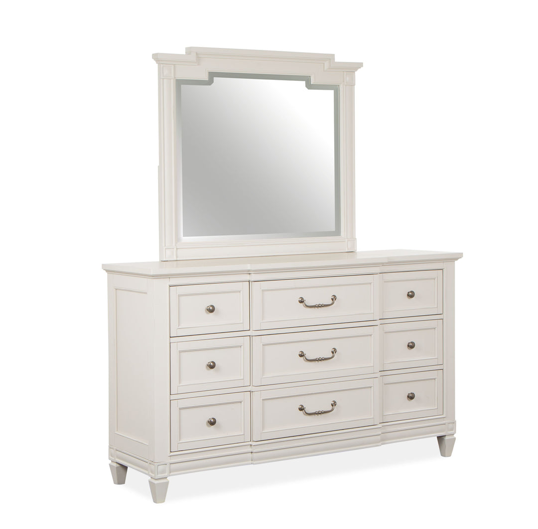 Willowbrook Egg Shell White Drawer Dresser With Landscape Mirror - B5324-2040