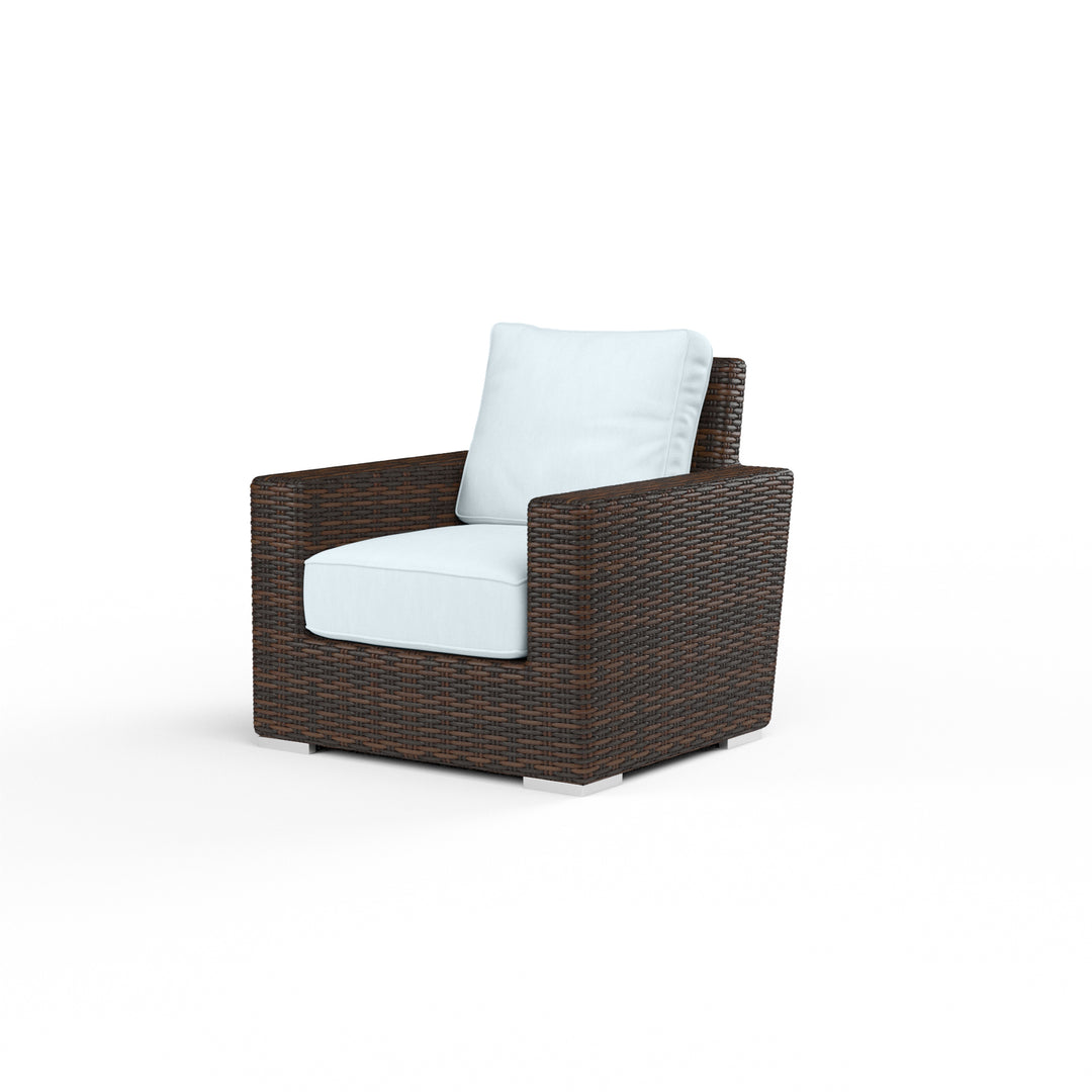 Montecito Club Chair in Canvas Skyline w/ Self Welt